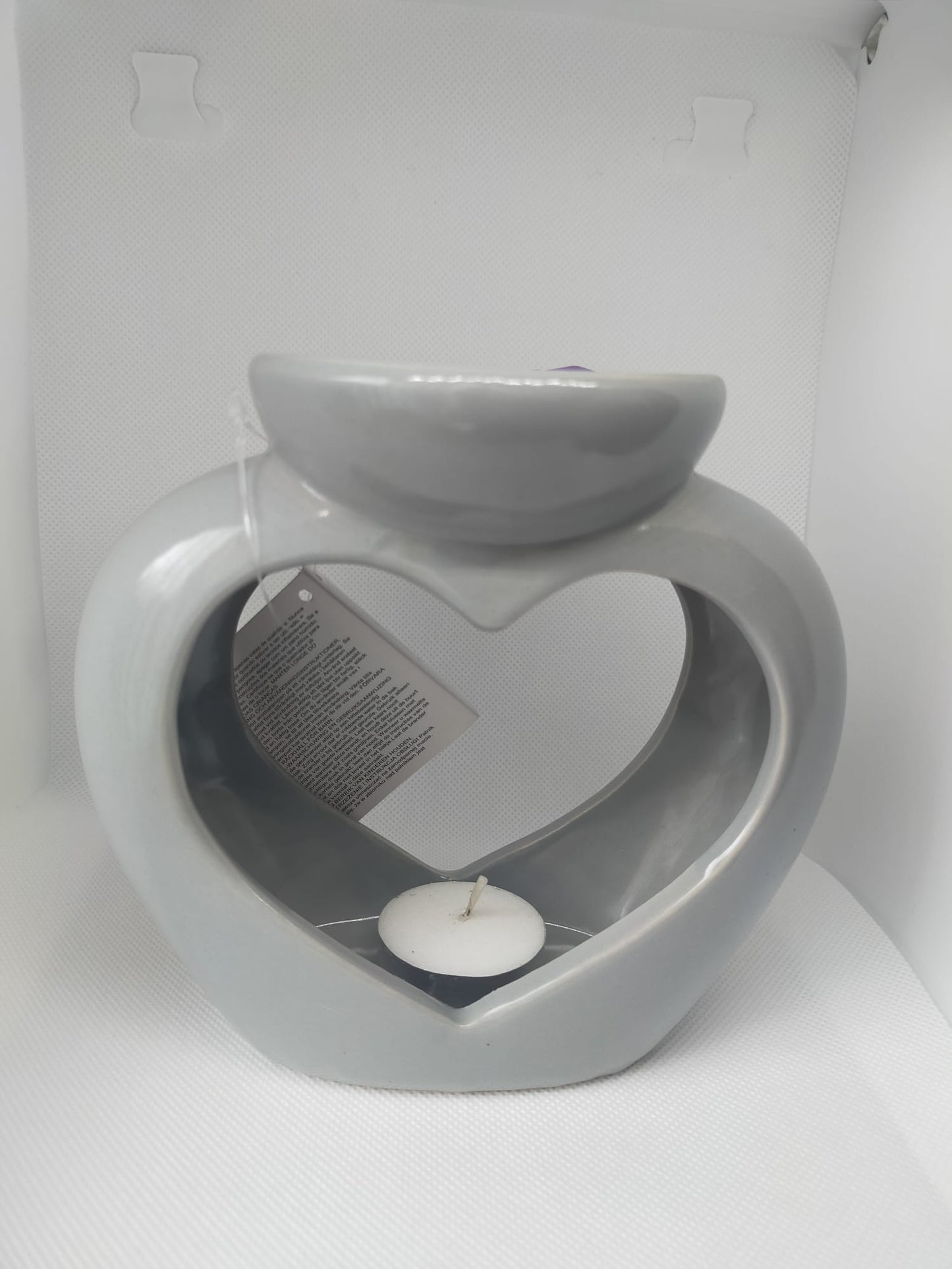 GREY DOUBLE DISH WAX BURNER